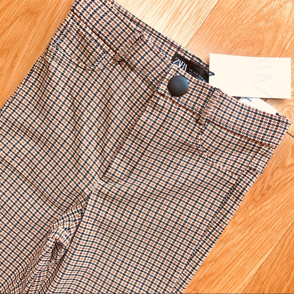 NWT Zara Blogger Fav High Waisted Plaid Leggings - Picture 8 of 8